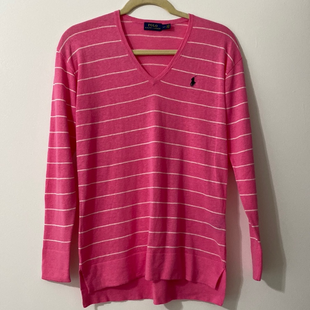 Polo Ralph Lauren Pink & White Striped Top